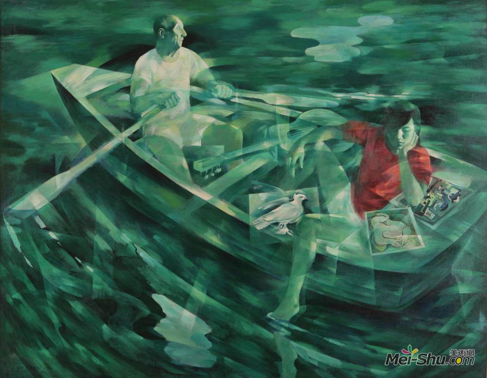 《梦中小舟》戴都都油画艺术作品