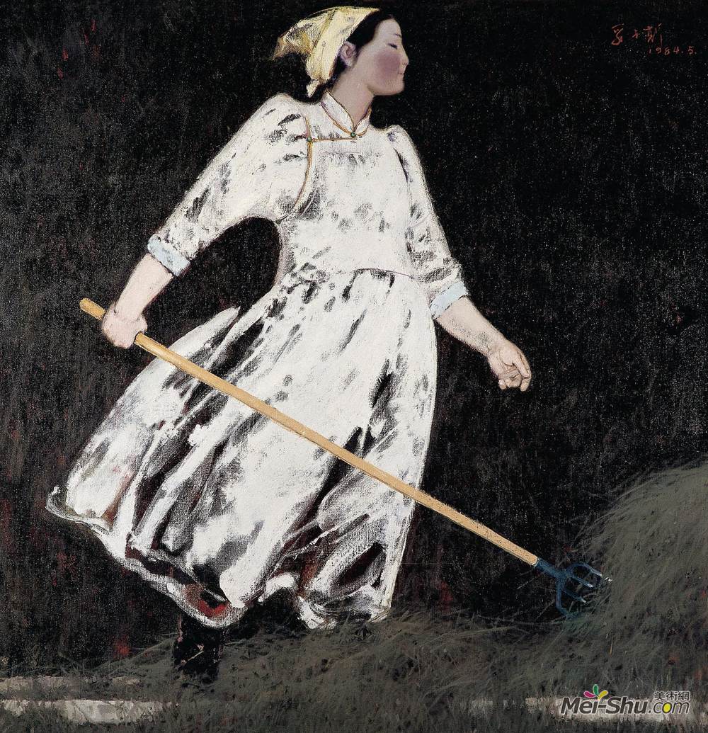 《垛草的妇女》妥木斯油画作品欣赏