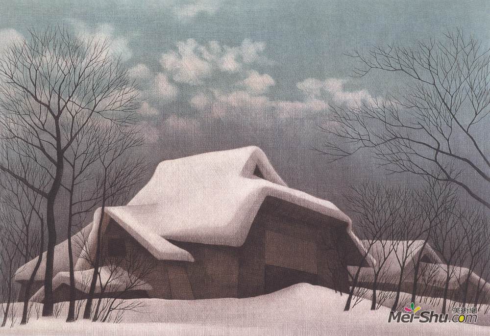 《雪》坂本好一版画艺术作品