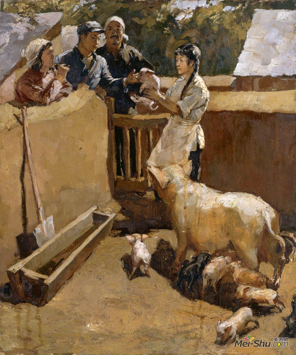《访问》潘世勋油画高清作品