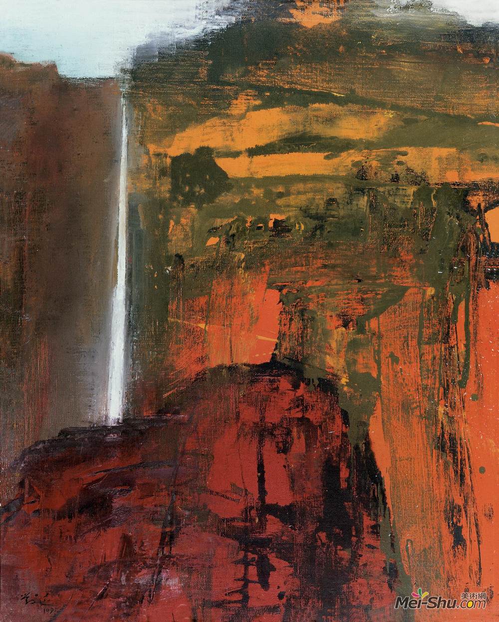 《山水(仿李可染)》刘迅油画艺术作品