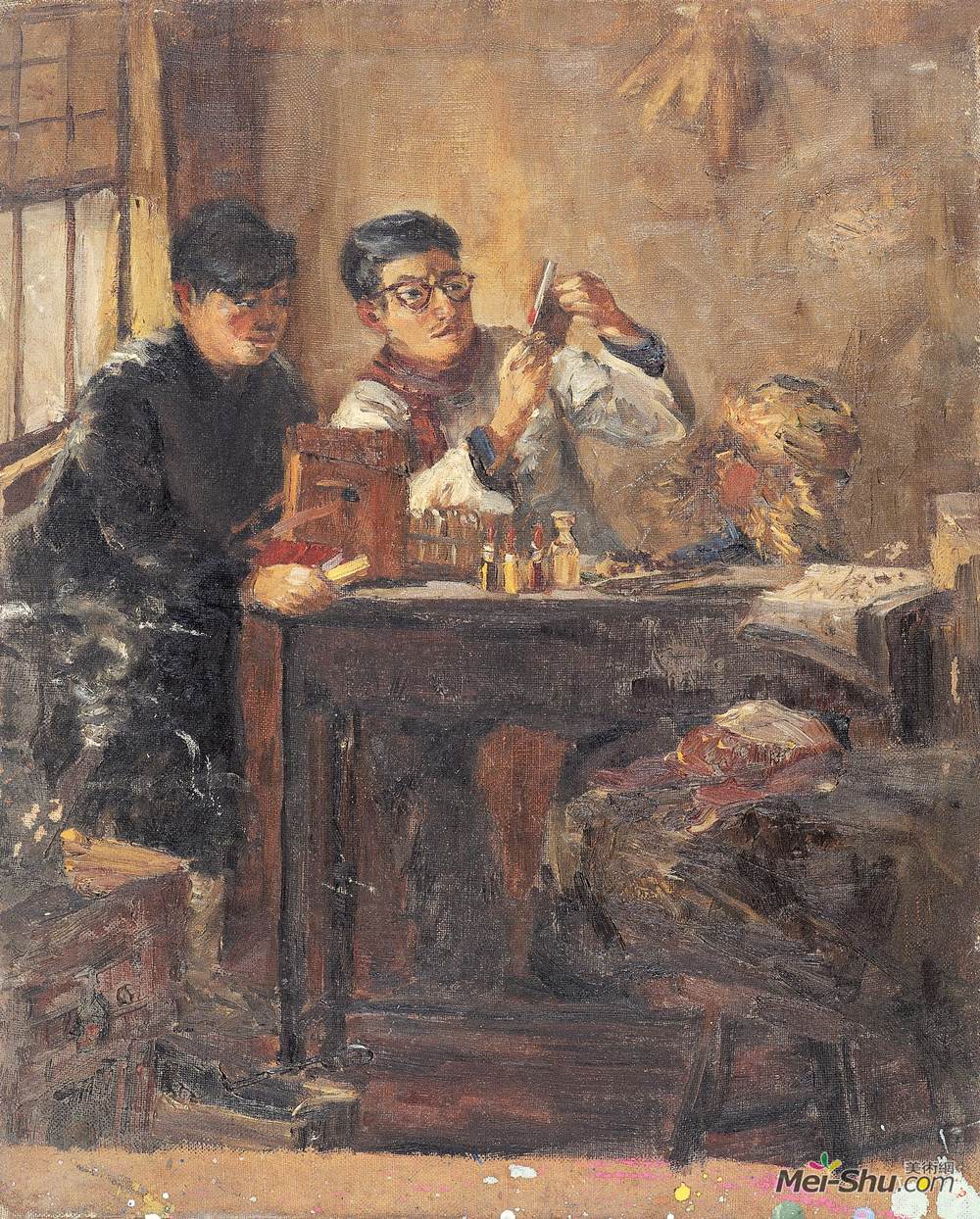 《实验室人物像二》刘迅油画高清作品欣赏