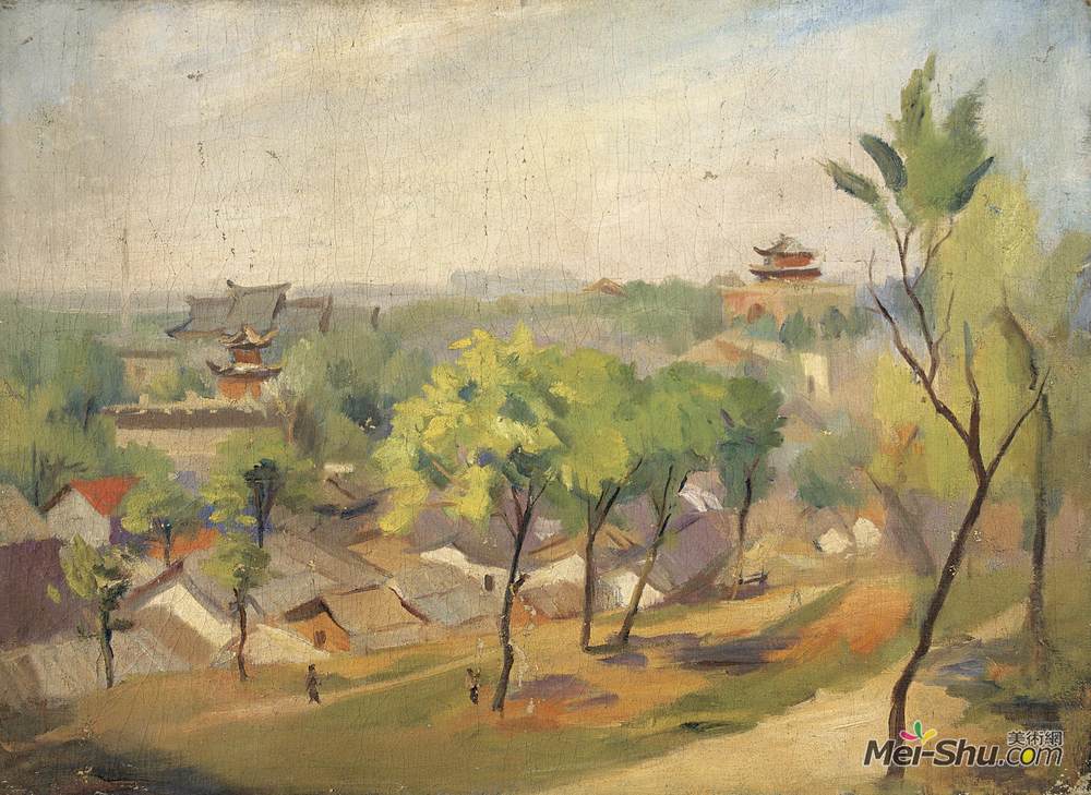 《鼓楼远眺》秦宣夫油画艺术作品