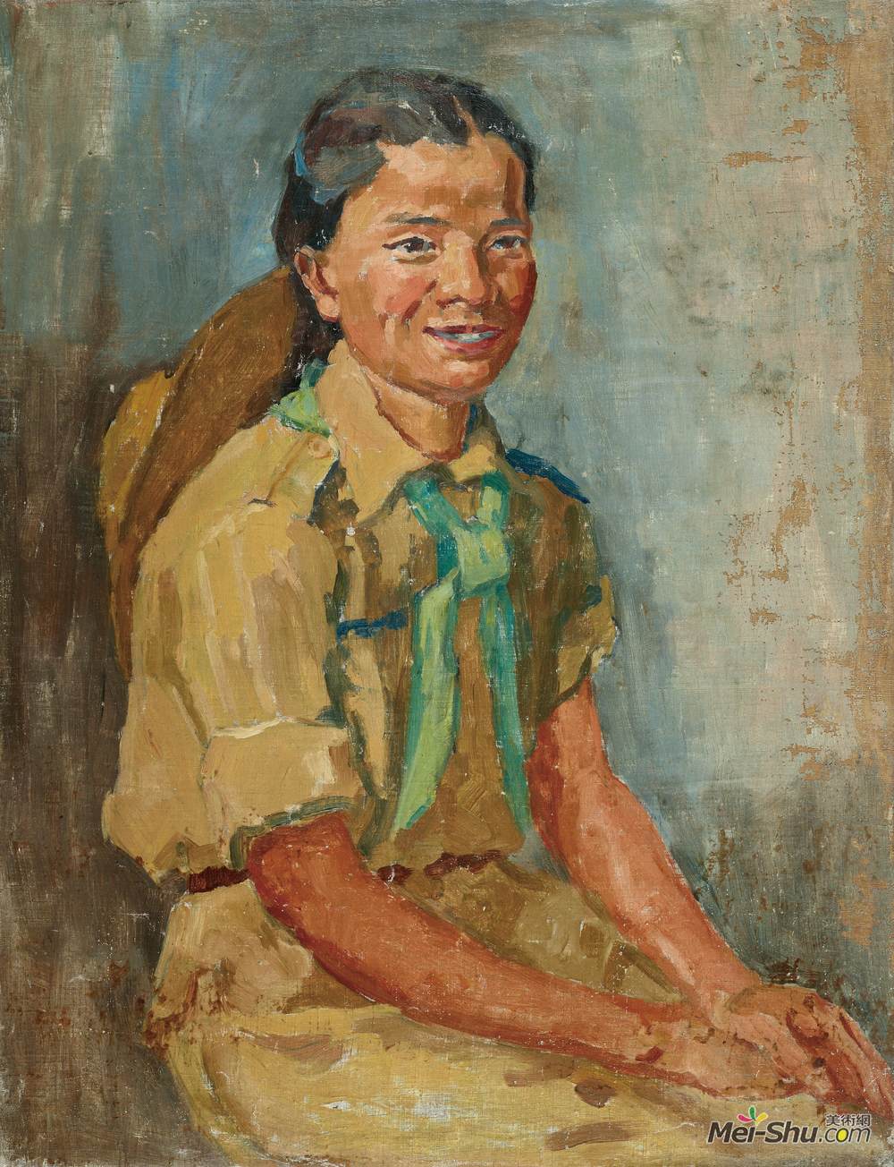 《女童子军周碧珍肖像》冯法祀油画作品欣赏