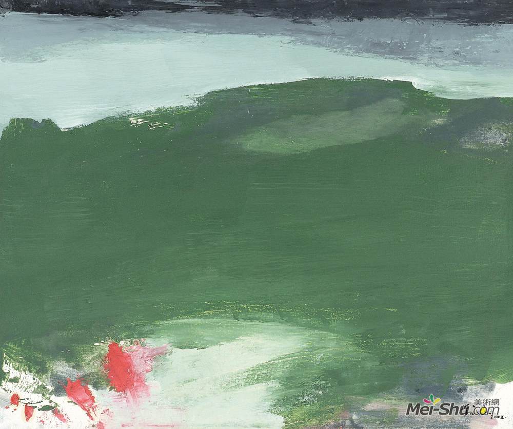 《山涧荷花》刘迅油画高清作品欣赏