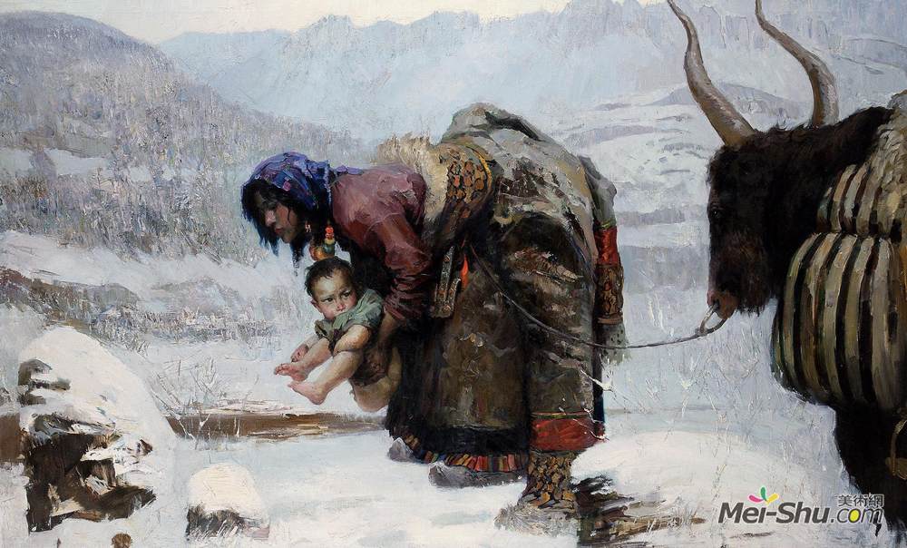 《雪山之子》尚德周油画高清作品