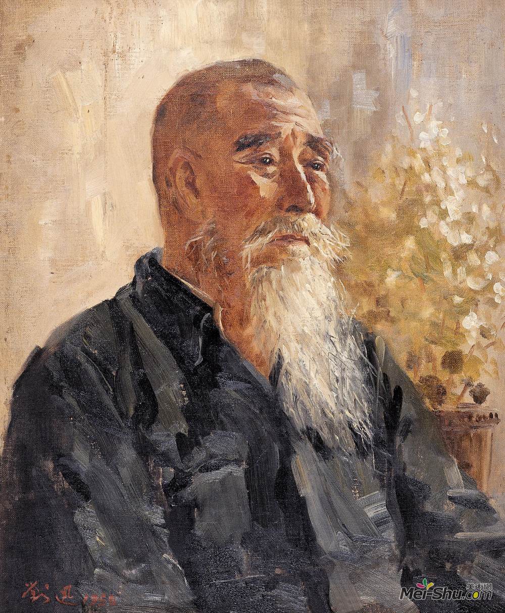 《老人像》刘迅油画作品