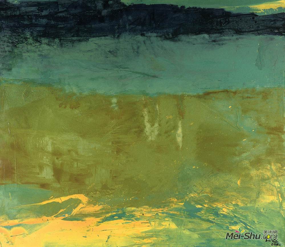 《青山绿水向东流》刘迅油画作品