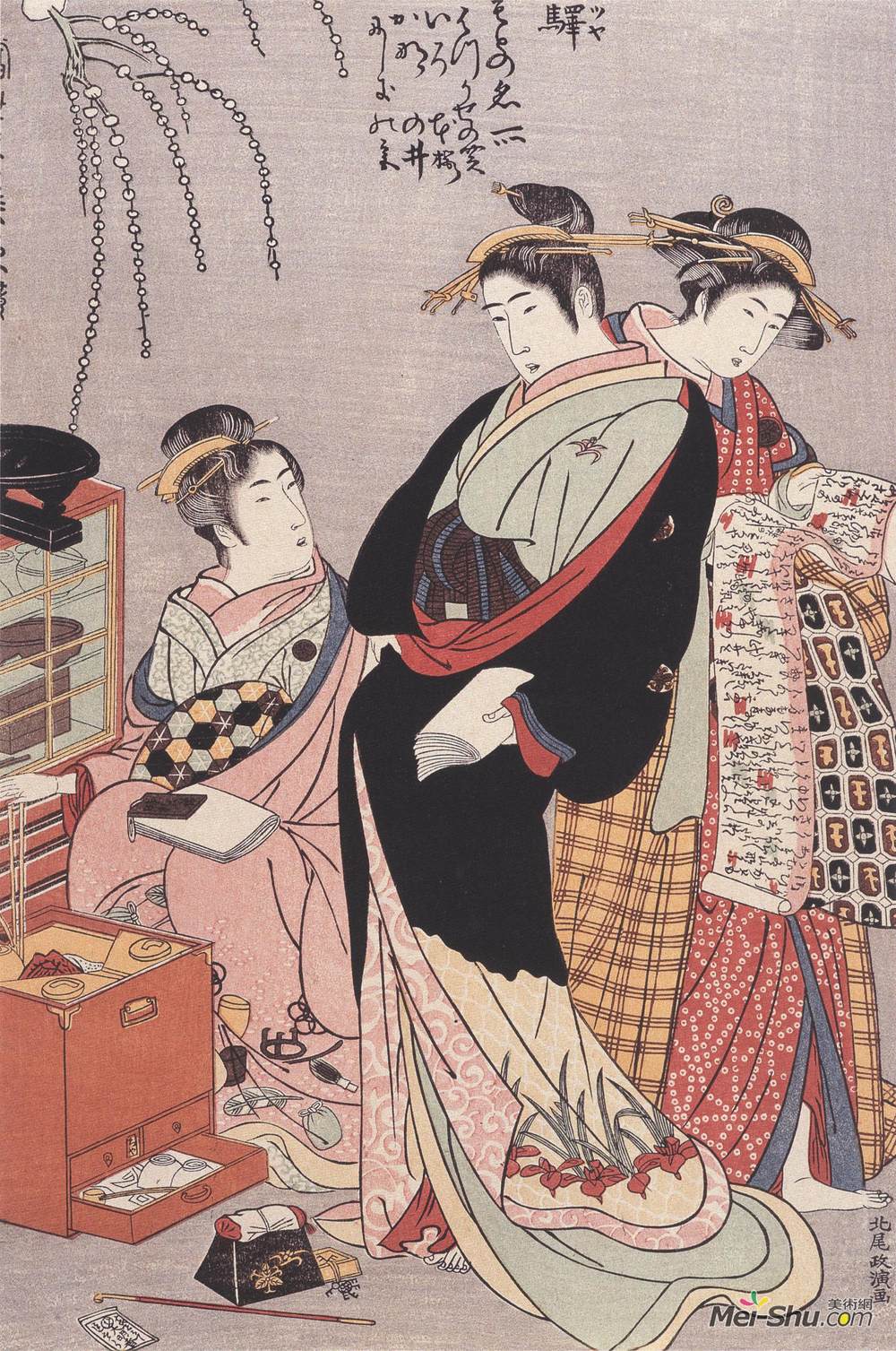 《当世美人色镜》北尾政演版画高清作品欣赏