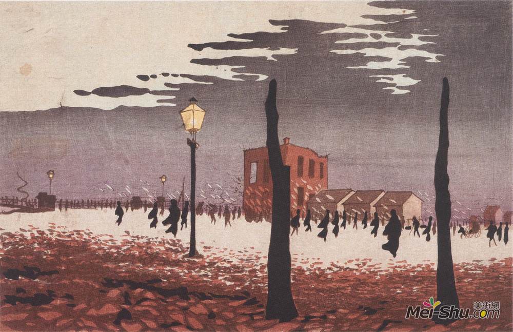 《火灾后》小林清亲版画艺术作品欣赏