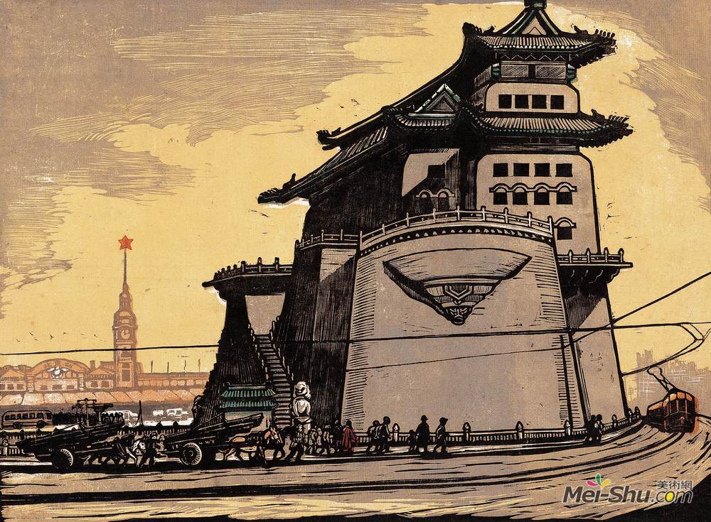 《前门箭楼》汪刃锋版画艺术作品欣赏
