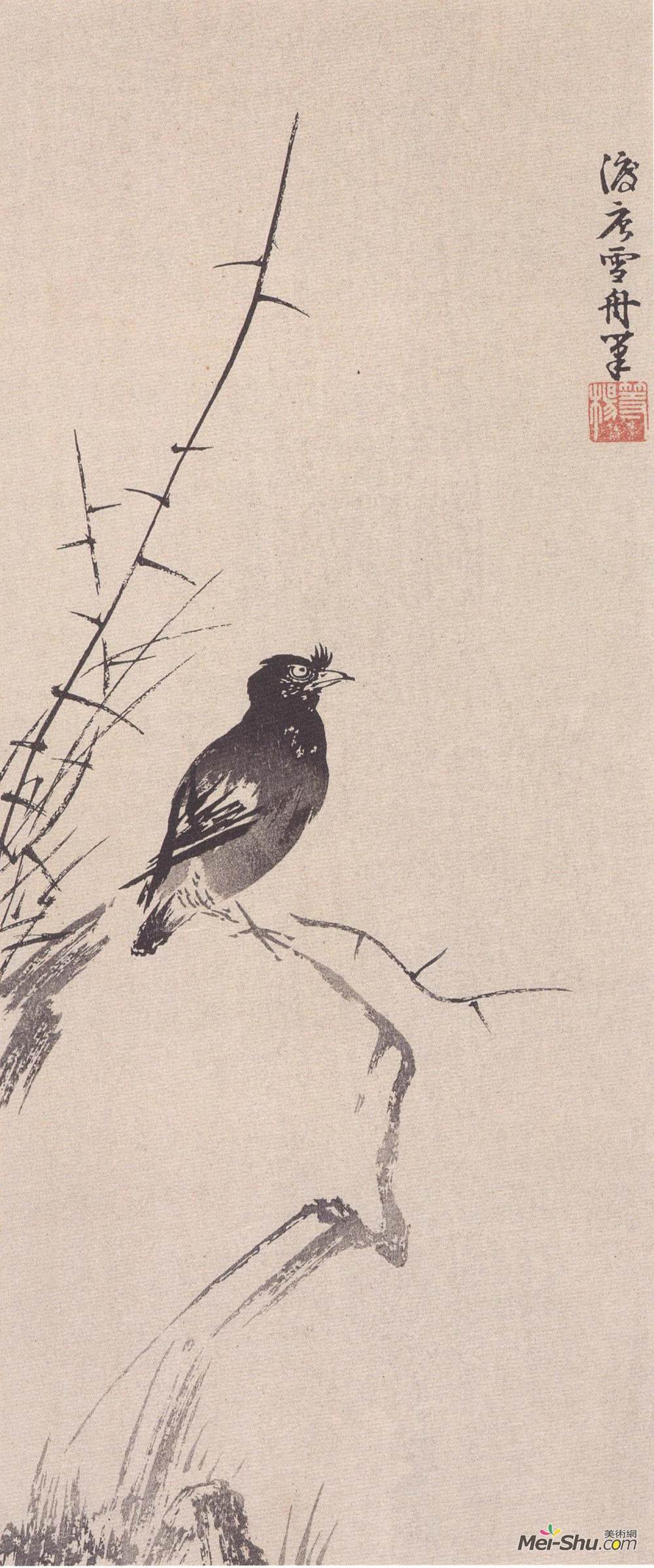 《孤岛》渡应雪舟版画高清作品