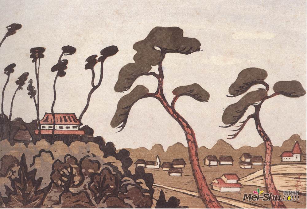 《安土风景》义郎版画高清作品