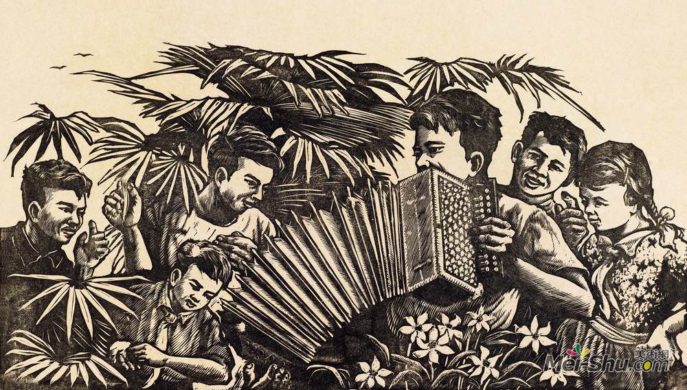 《课余生活》罗映球版画作品欣赏