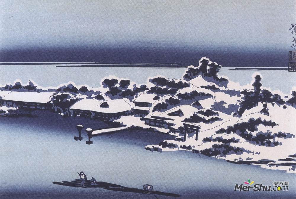 《雪景》溪斋英泉版画高清作品