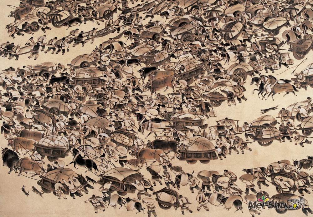 《支前》范扬中国画艺术作品