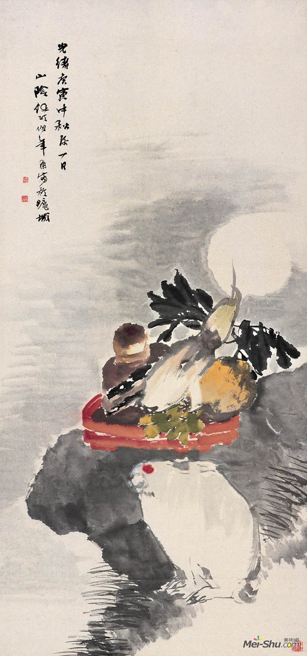 《中秋景物》任伯年中国画艺术作品