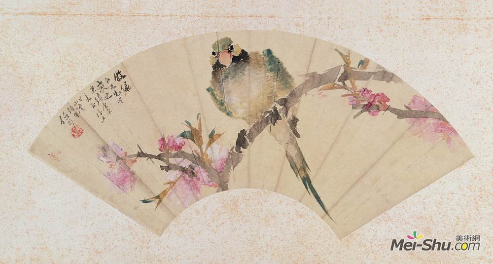 《桃花鹦鹉》任伯年中国画高清作品