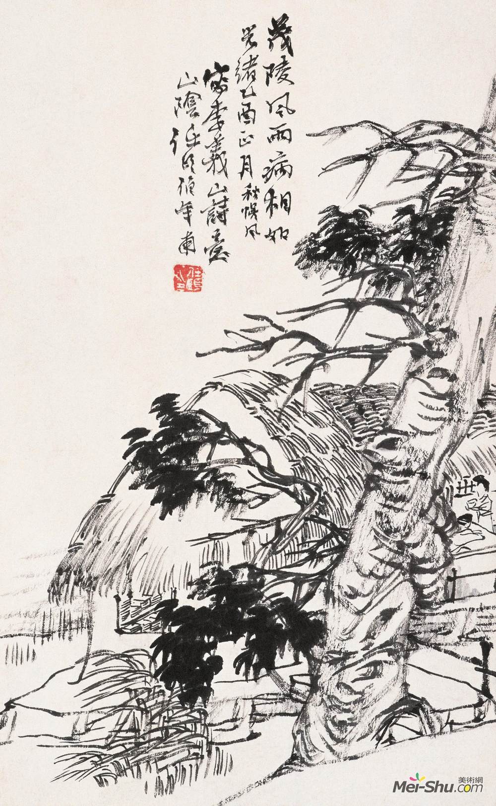 《茂陵秋雨》任伯年中国画高清作品欣赏