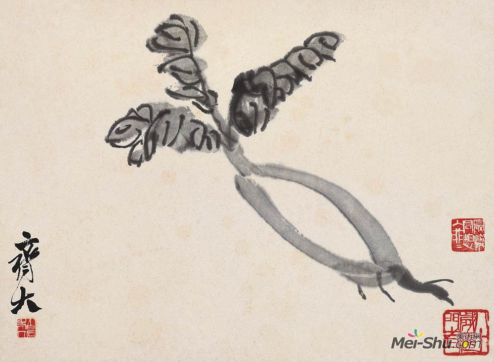 《萝卜》齐白石中国画作品