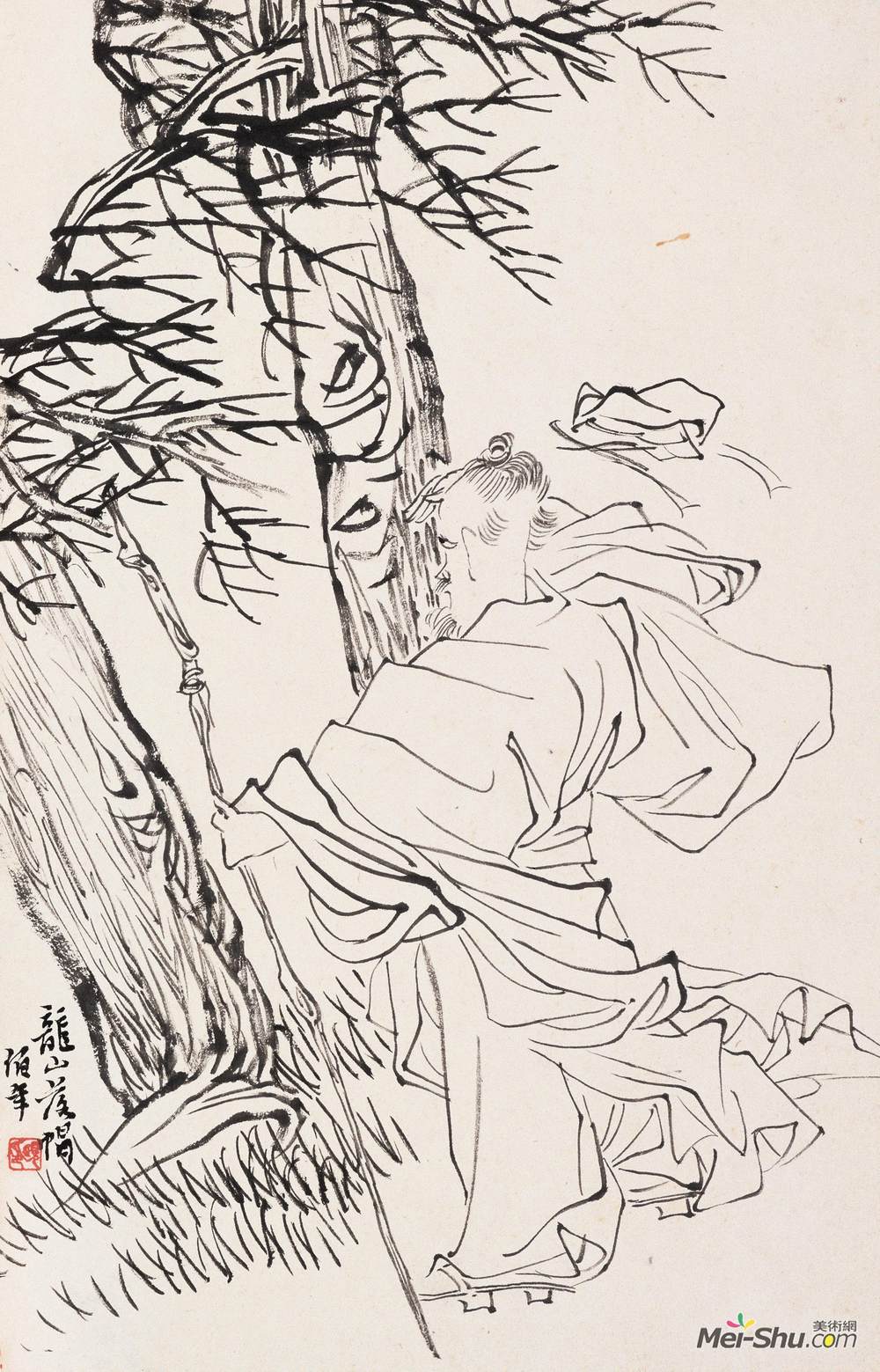 《龙山落帽》任伯年中国画高清作品欣赏