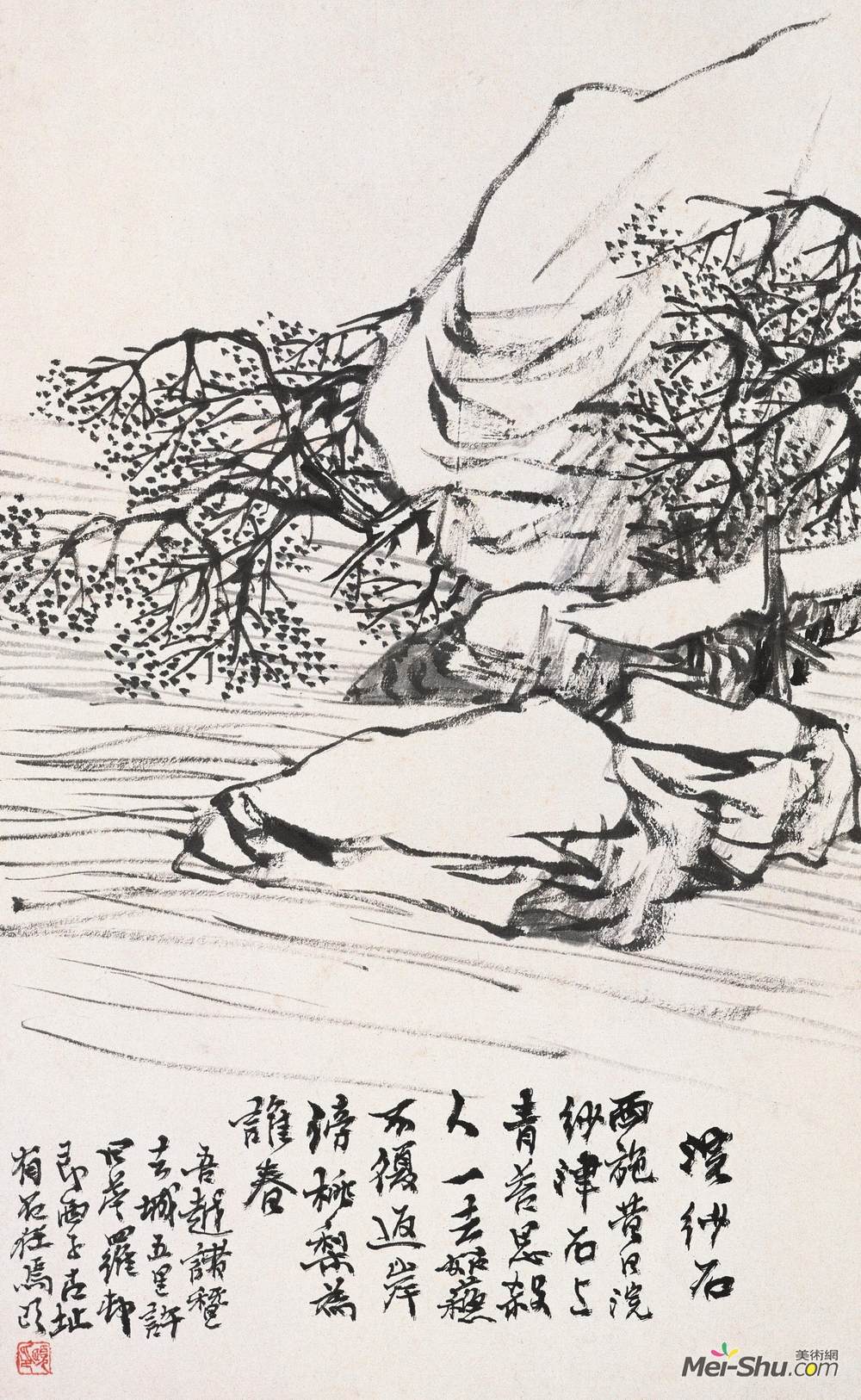 《浣沙石》 任伯年 1885年 29.4×18.4厘米