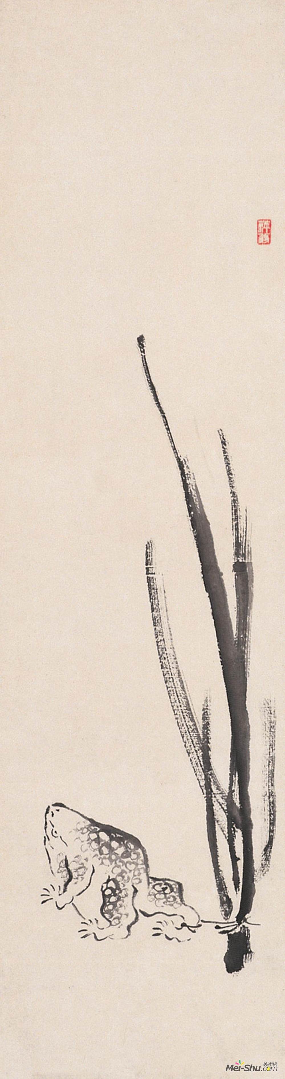 《蒲蟾》齐白石中国画高清作品