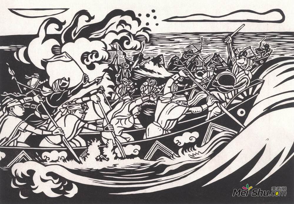 《海人祭》伊间比吕治版画高清作品