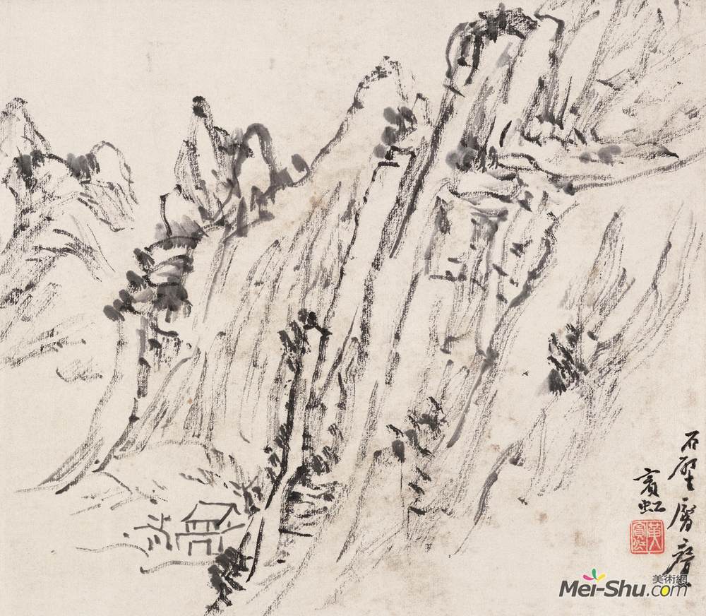 《石壁层叠》黄宾虹中国画作品