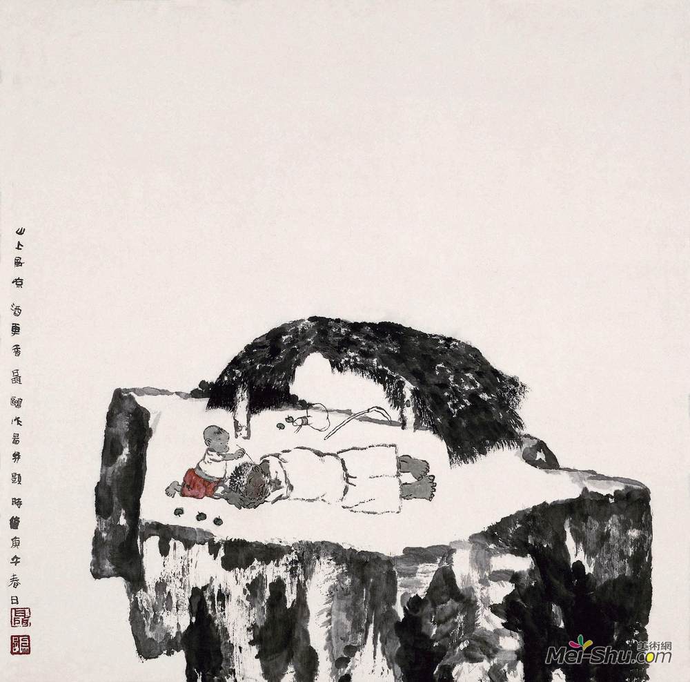 《山上风凉酒更香》聂鸥中国画作品欣赏