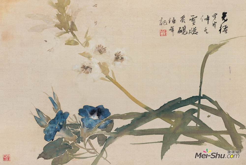 《没骨花卉》任伯年中国画高清作品欣赏