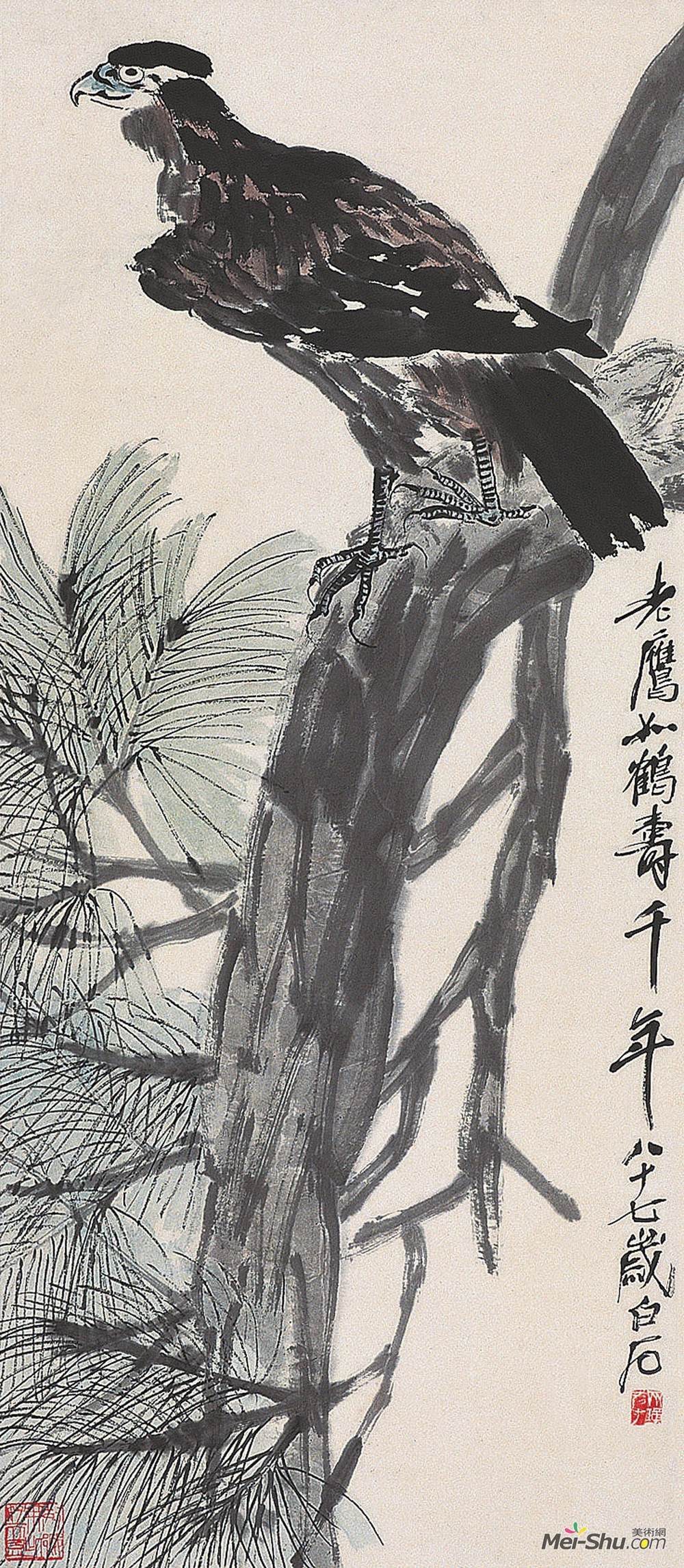《松鹰》齐白石中国画作品
