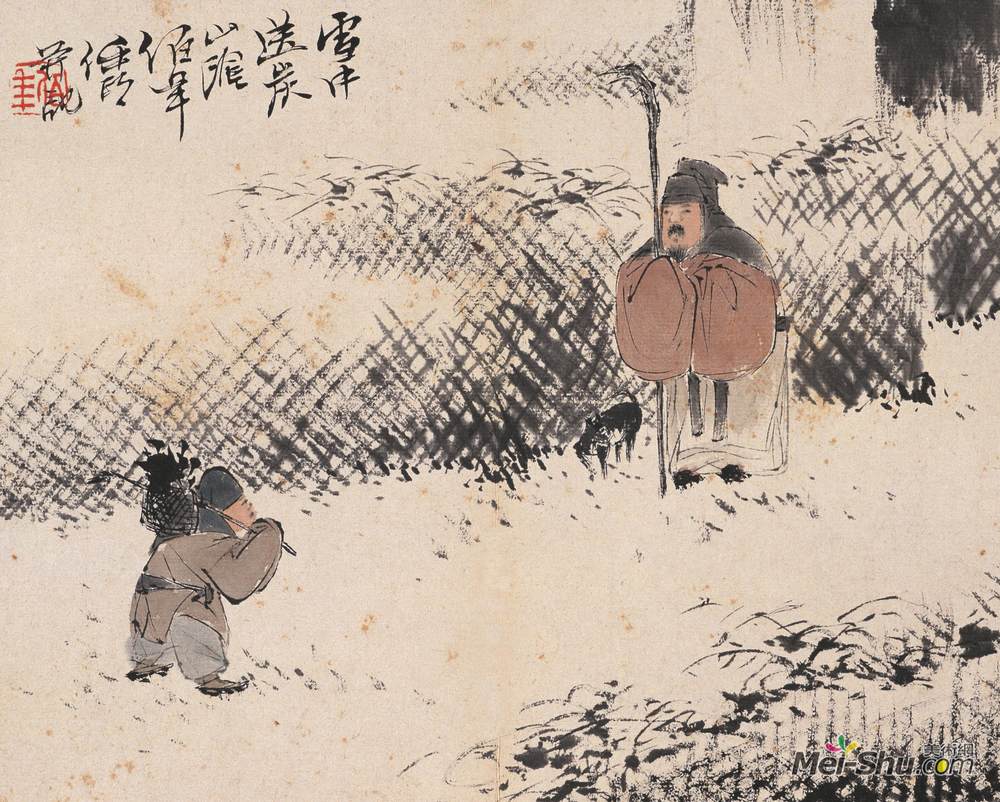 《雪中送炭》任伯年中国画作品欣赏