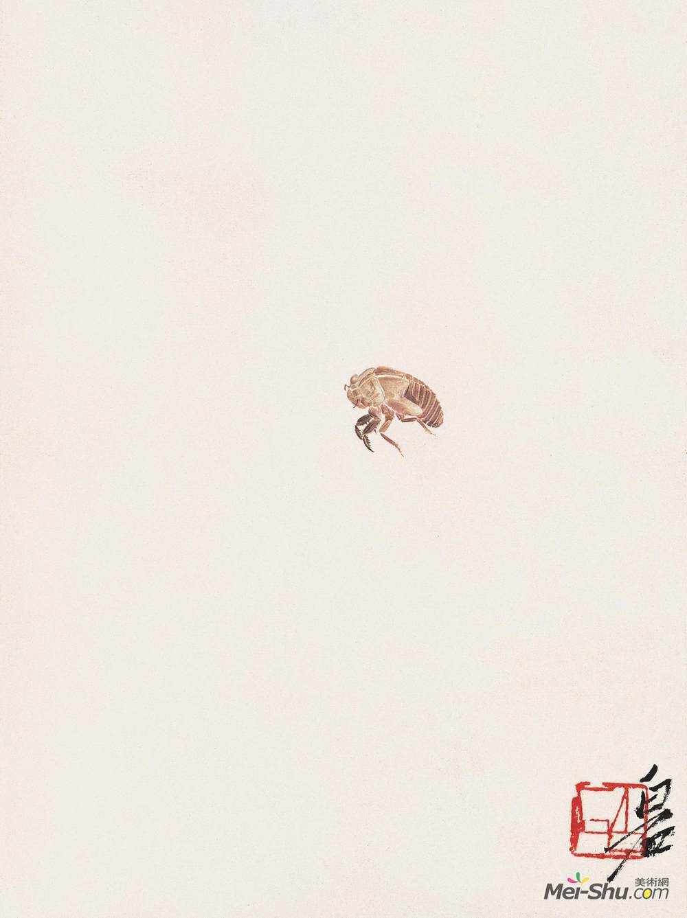 《蝉蜕》齐白石中国画高清作品欣赏
