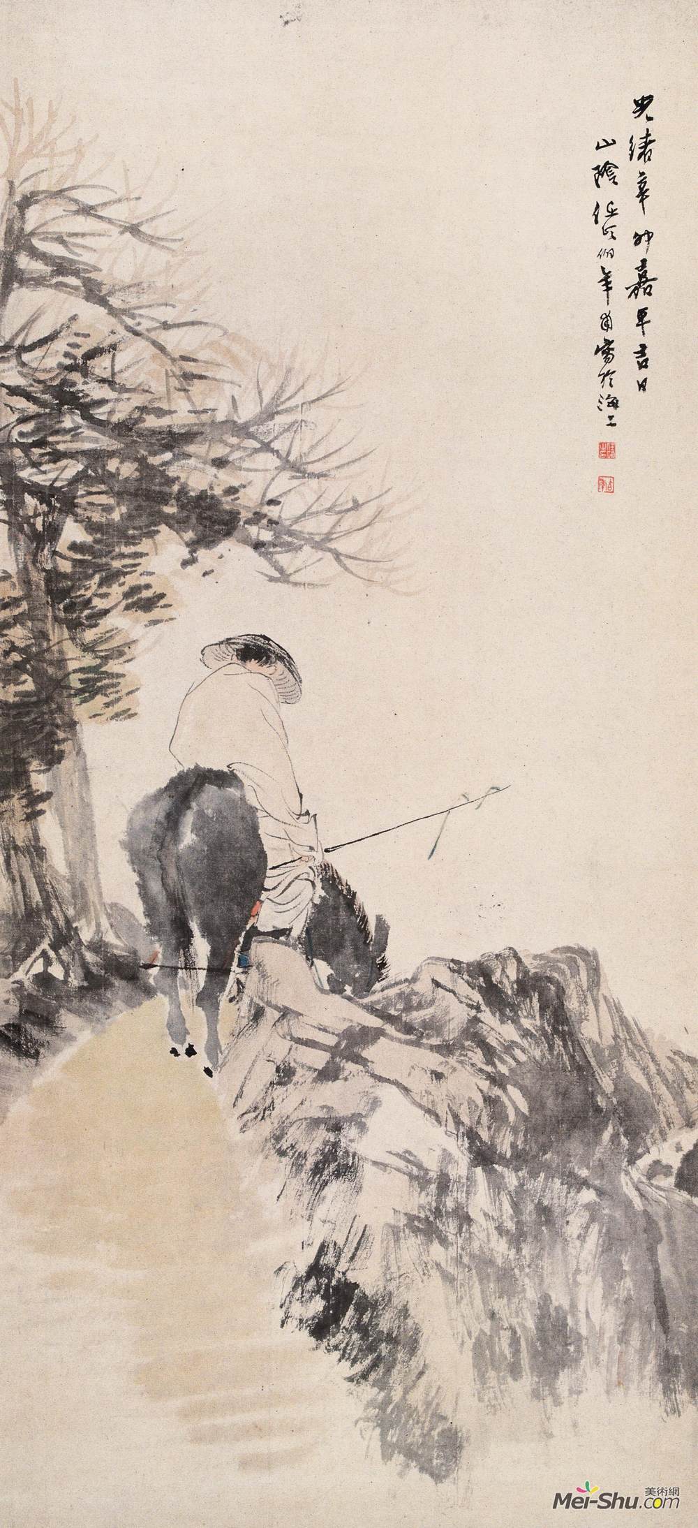 《骑驴人》任伯年中国画艺术作品