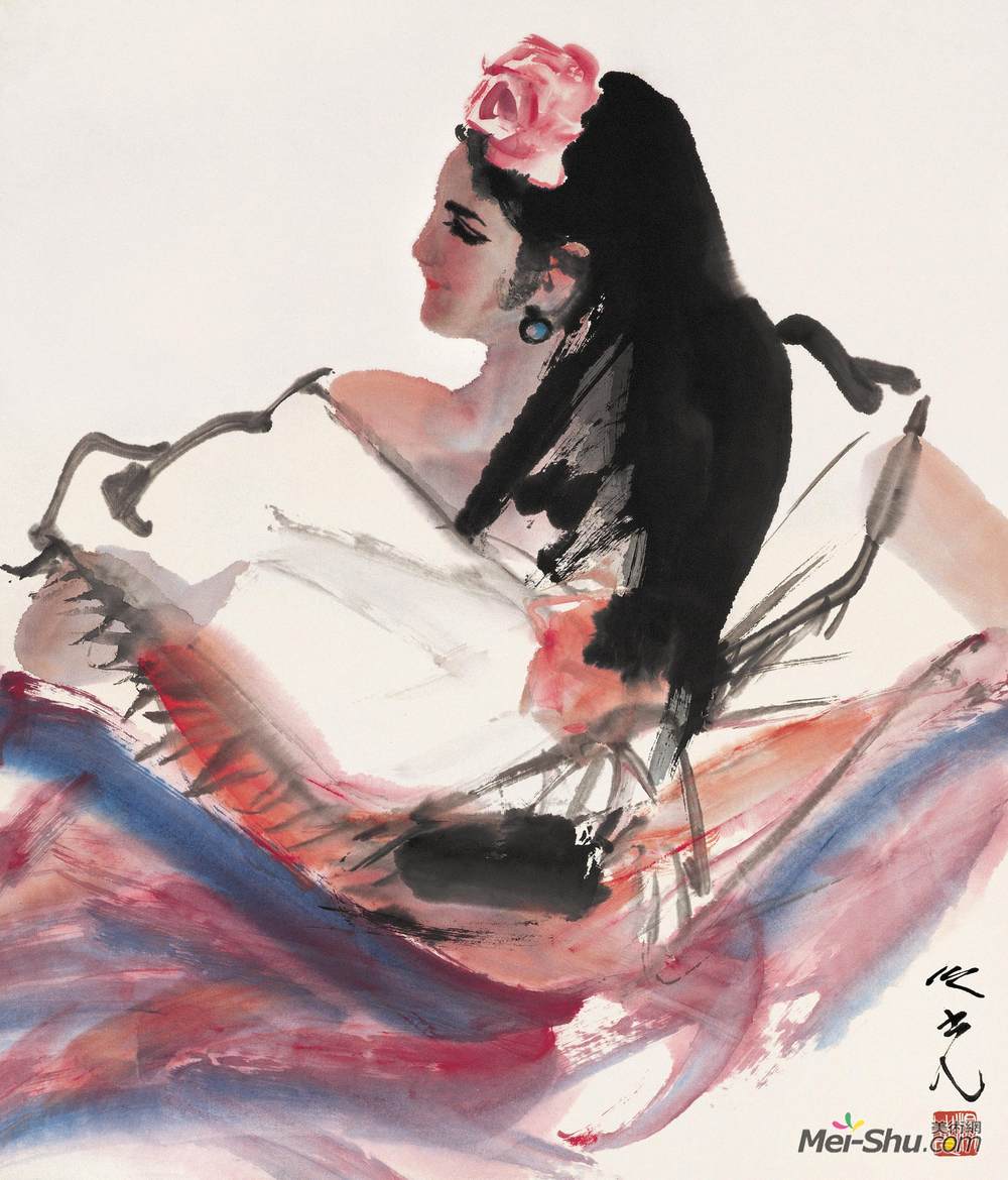 《墨西哥女郎》杨之光中国画作品