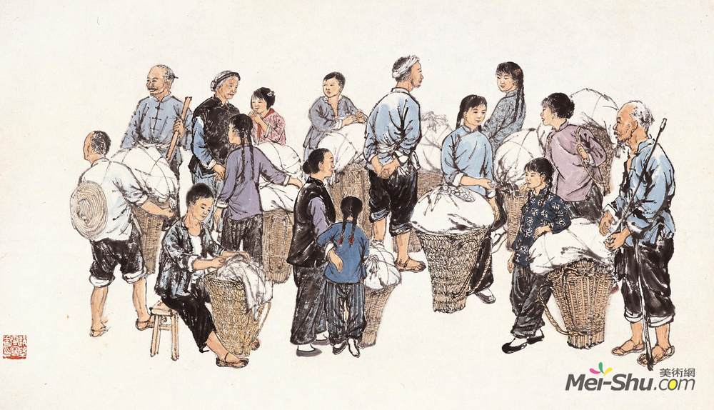 《桑山行 组画之四》赵望云中国画艺术作品