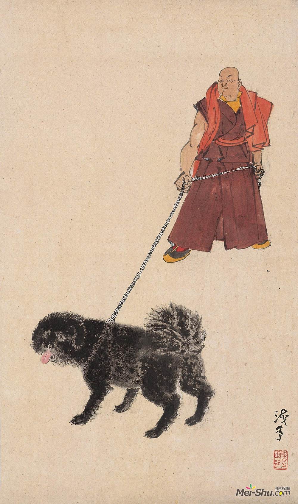 《高原獒犬》叶浅予中国画高清作品