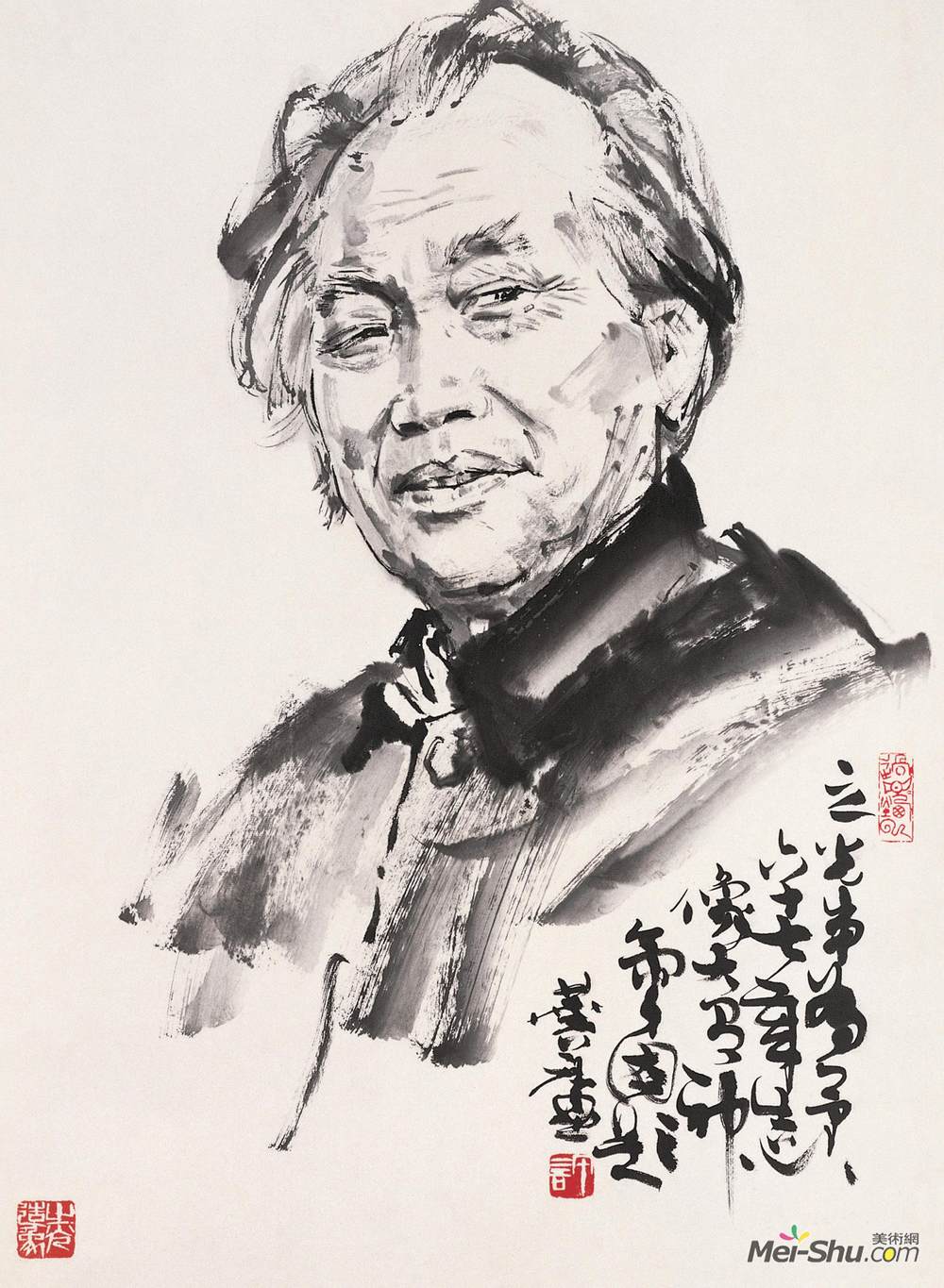 《画家许麟庐像》杨之光中国画作品