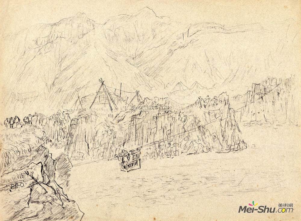 《三门峡写生9》赵望云中国画作品
