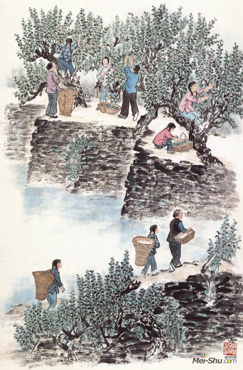 《桑山行 组画之九》赵望云中国画艺术作品欣赏