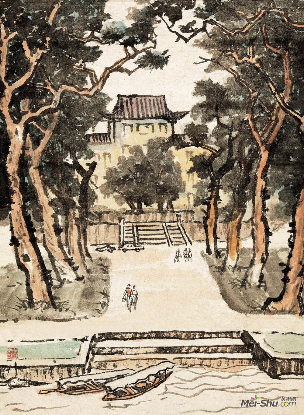 《杭州饭店山水之十》张漾兮中国画高清作品