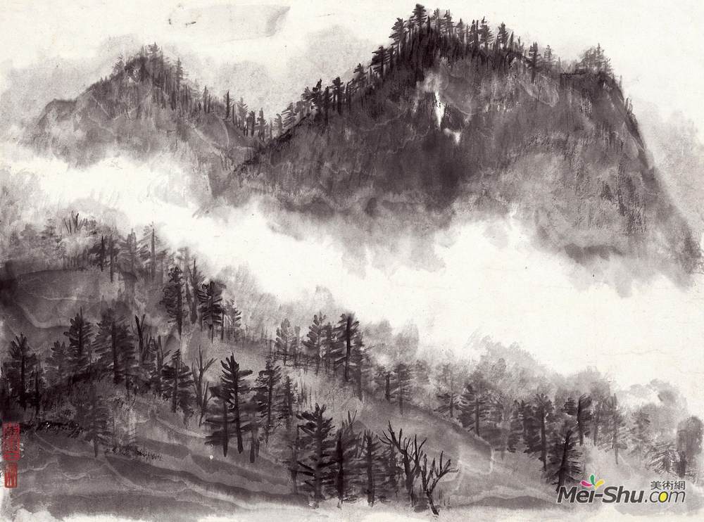 《林区写生13》赵望云中国画高清作品