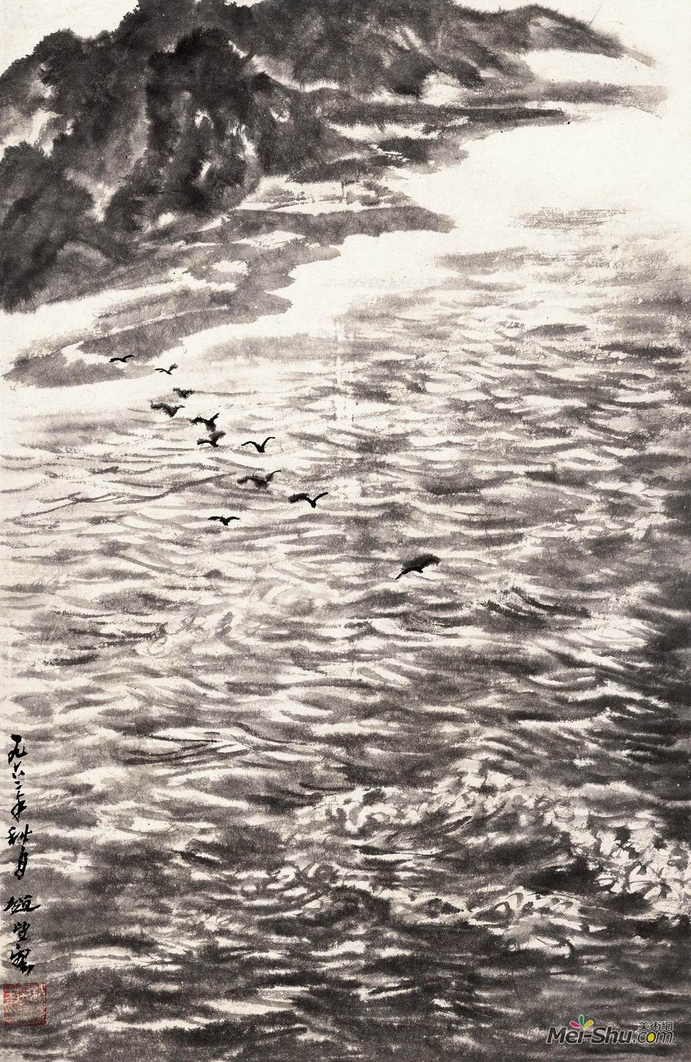 《青海湖》赵望云中国画艺术作品
