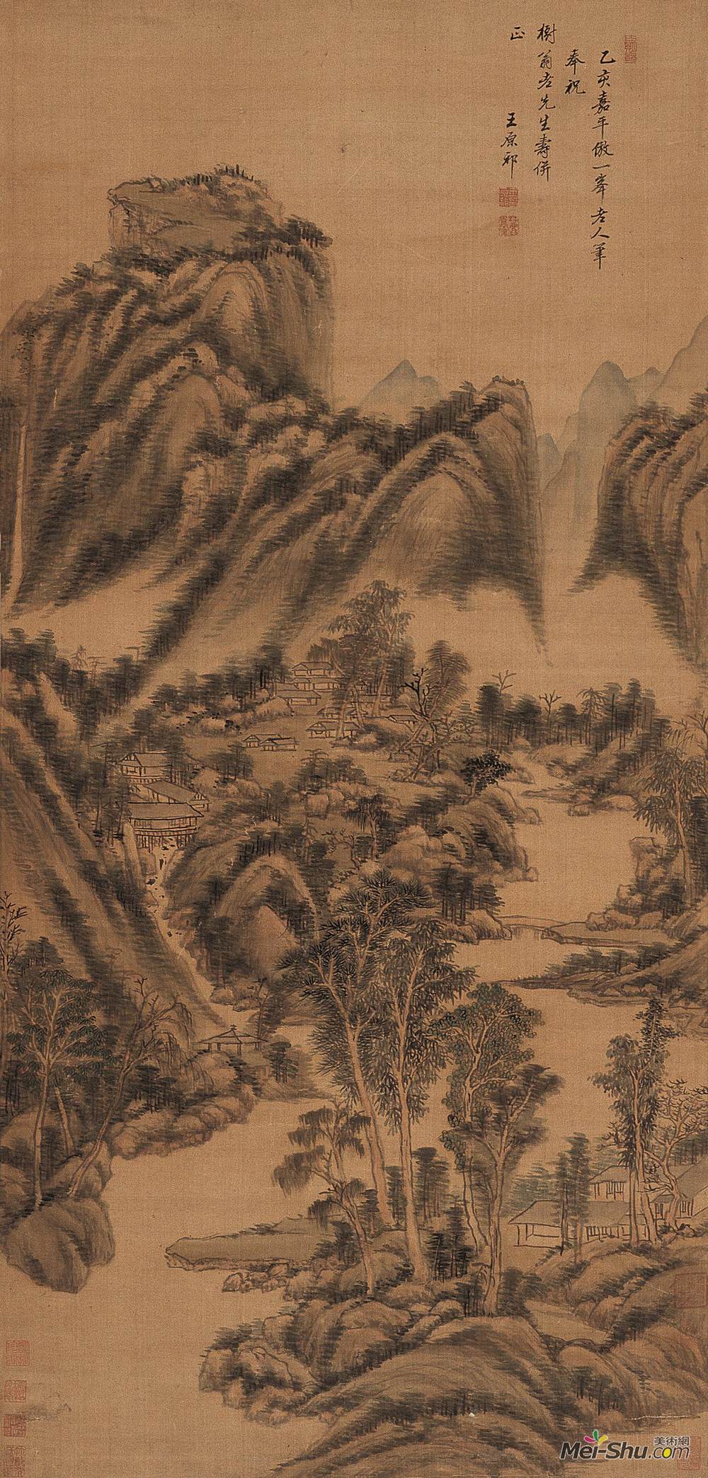 《仿黄公望山水》王原祁中国画作品