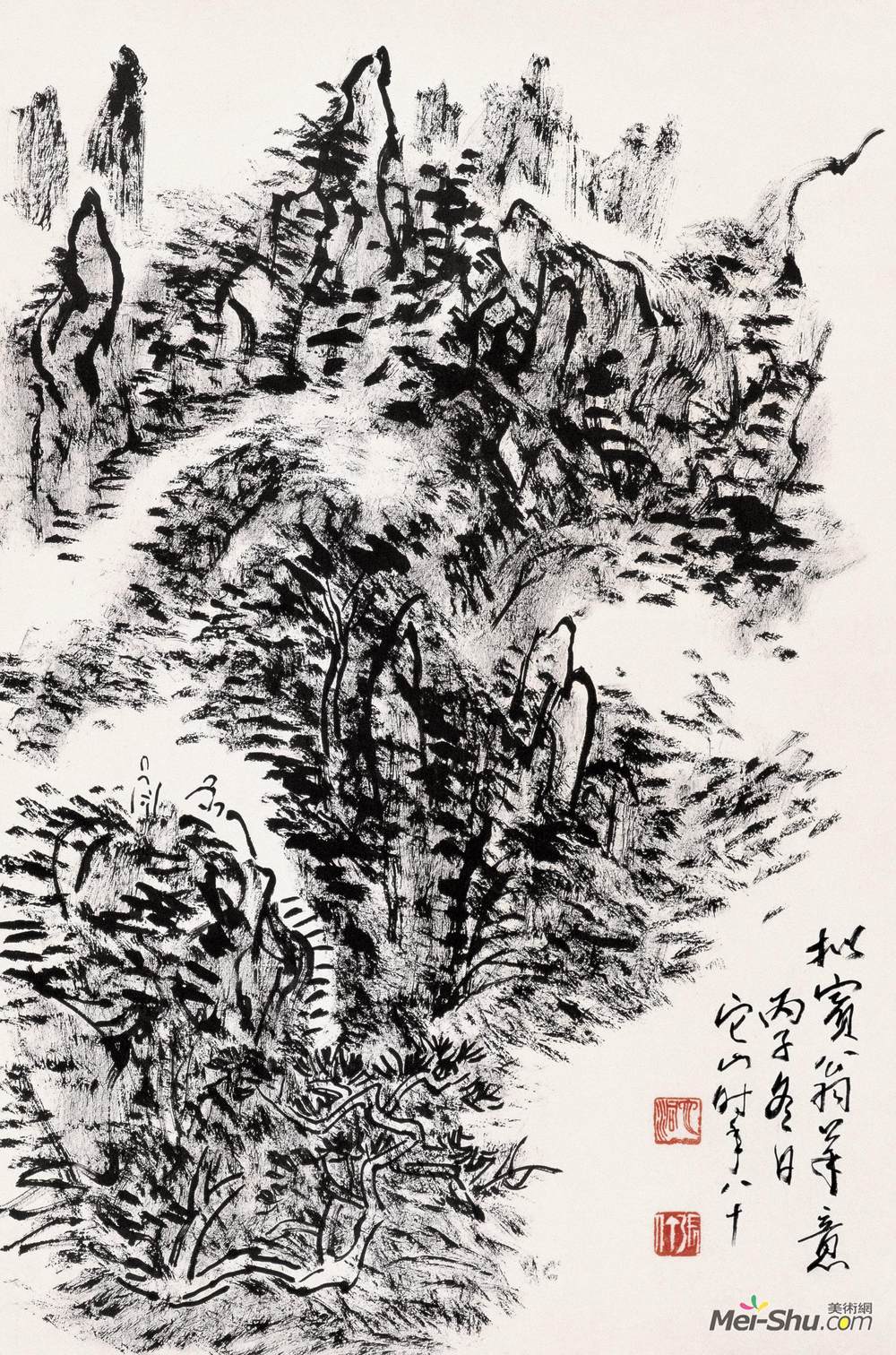 《拟黄宾虹之一》张仃中国画作品欣赏