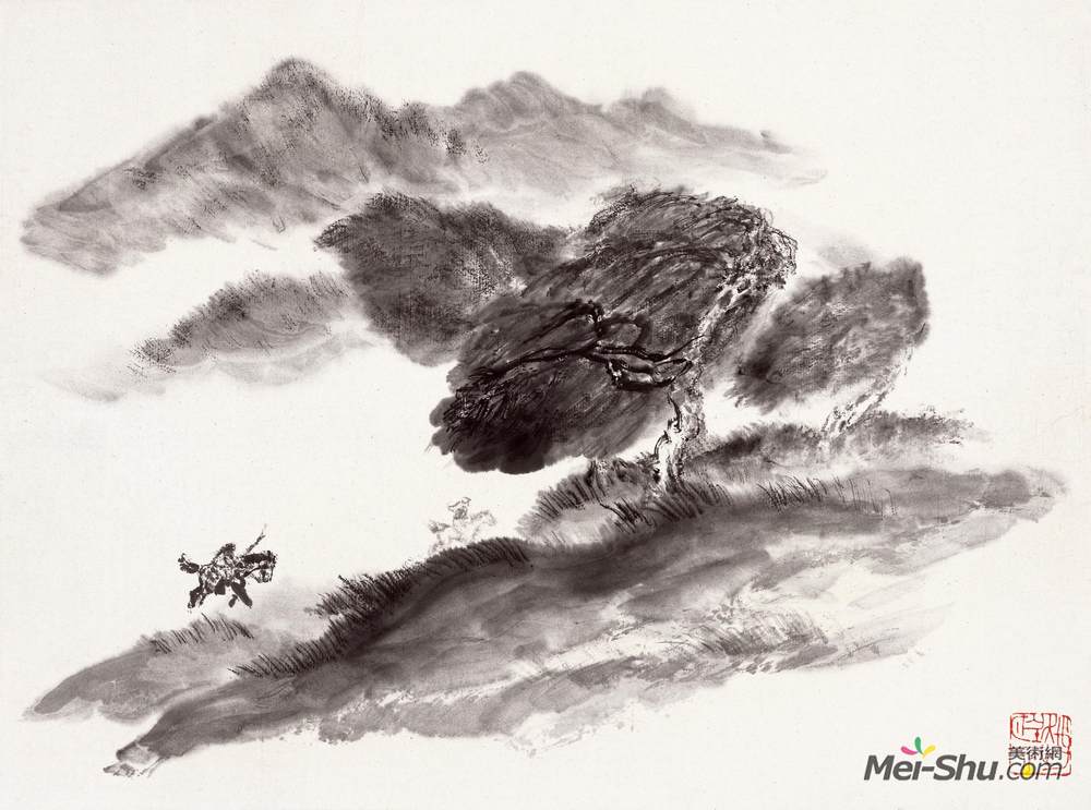 《风中》赵望云中国画高清作品