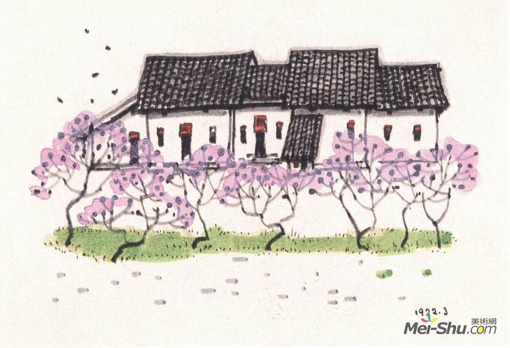 《农村小景》李平凡素描高清作品