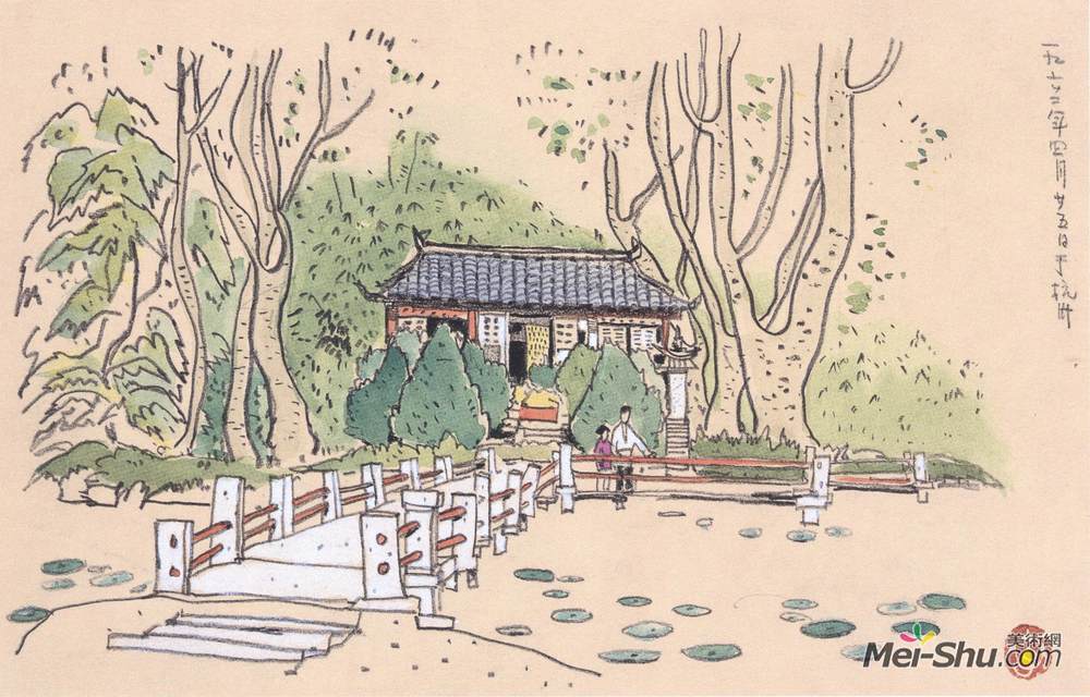 《杭州风景》李平凡素描艺术作品