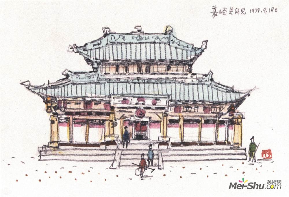《嘉峪关所见》李平凡素描作品欣赏